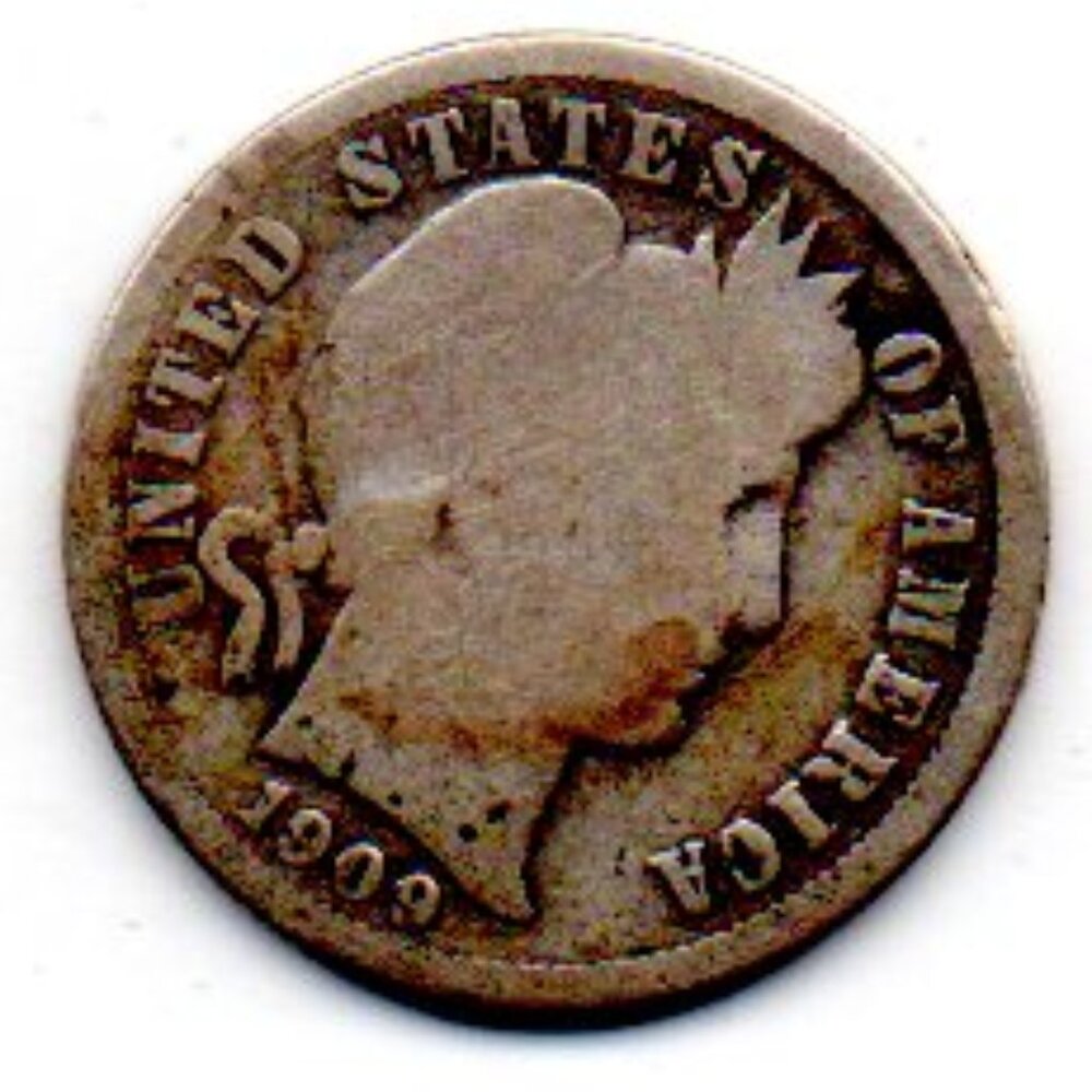 1909 Barber Dime - Rare Granny Estate Find